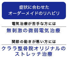 症状に合わせたオーダーメイドのリハビリ